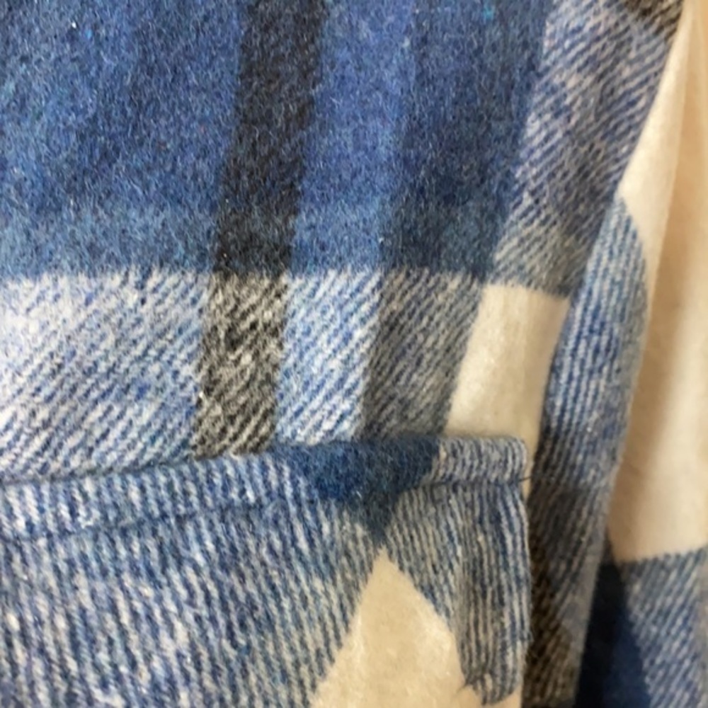 PLAID BUTTON DOWN SHACKET JACKET BLUE SIZES SMALL - MEDIUM - LARGE - XLARGE - Picture 7 of 7